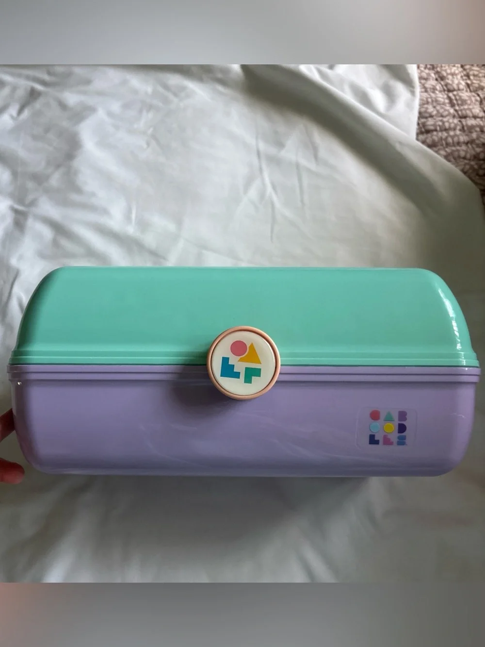 Vintage 90’s Caboodles of California Teal & Purple Makeup Box Case. Made in USA